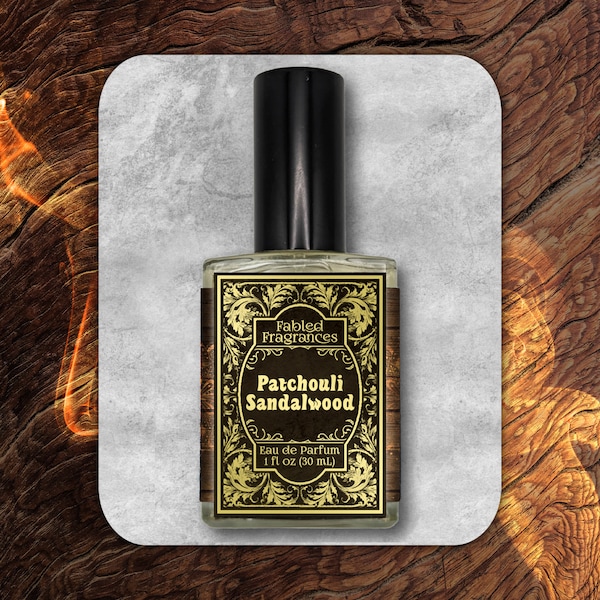 PATCHOULI SANDALWOOD Eau de Parfum Spray with Light Patchouli, Dark Patchouli, East Indian Sandalwood, Amyris, Hippie, TAT 6-8 Biz Days