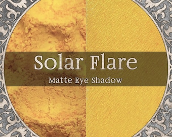 SOLAR FLARE Eye Shadow: Matte Bright Gold Yellow Vegan Makeup, TAT 5-6 Biz Days