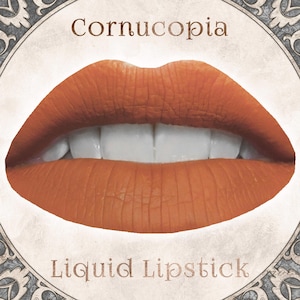 CORNUCOPIA Liquid Lipstick: Matte Pumpkin Orange, Vegan Cosmetics,