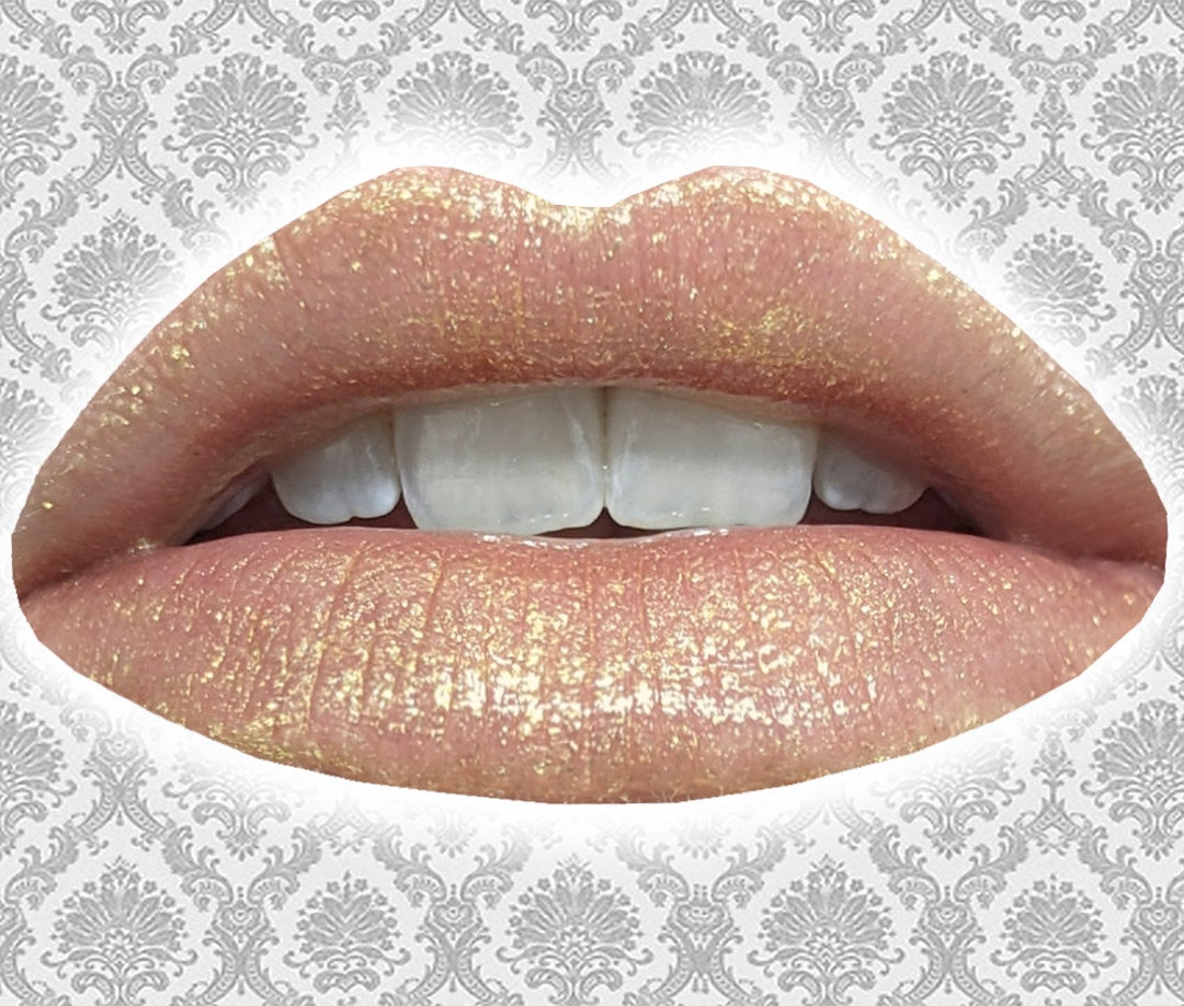 SOL Lip Gloss, Sheer Gold Lip Gloss, Gold Sparkle, Glitter Lip Color, Golden Lip Gloss, Vanilla