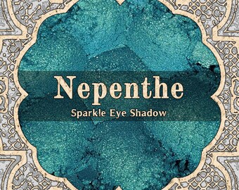 NEPENTHE Sparkle Eye Shadow, Bright Teal Eye Shadow, Green Sparkle, Loose Powder Eyeshadow, Cosmetic Pigment, VEGAN, TAT 6-8 Biz Days