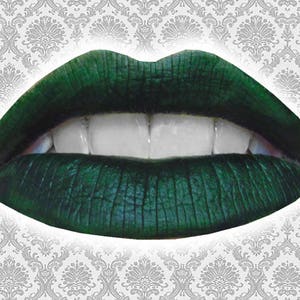 JESTER Liquid Lipstick, Dark Hunter Green Lipstick, Emerald Matte Lipstick, Gothic Makeup, Liquid to Matte, VEGAN Makeup, TAT 8-10 Biz Days