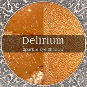 Heller Tangerine Orange schimmernder Lidschatten, DELIRIUM, mit Goldglanz, Loses Puder Make-up, Vegan Kosmetik, TAT 3-5 Biz Tage