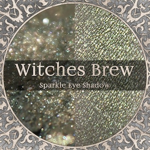 WITCHES BREW Eye Shadow, Muted Olive Green with Gold Duochrome and Purple Sparkle, Loose Powder, Vegan Makeup, TAT 3-5 Biz Days