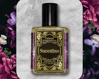 SUCCUBUS Perfume Oil with Black Cherry, Chardonnay, Plum Blossom, Kudzu Blossom, Jasmine, Black Suede, Fantasy Fragrance, TAT 6-8 Biz Days