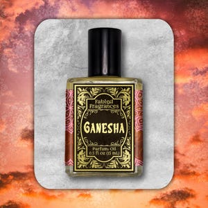 Sweet Tropical Perfume Oil, GANESHA, Coconut Milk with Pink Lotus and Nag Champa Incense, Hindu Elephant God, Vegan Parfum, TAT 3-5 Biz Days