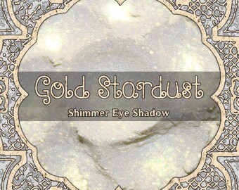 GOLD STARDUST Shimmer Eyeshadow: Samples or Jars, Iridescent Yellow Gold, Loose Powder Eyeshadow, Vegan Cosmetics, TAT 5-7 Biz Days