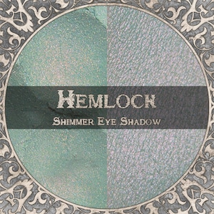 Pastel Green Shimmer Eye Shadow, HEMLOCK, Iridescent Red Duochrome, Plant Witch Beauty Gift, Vegan Cosmetics, TAT 3-5 Biz Days
