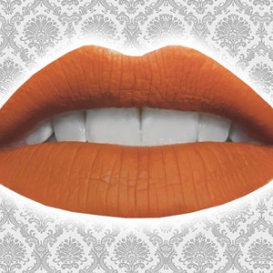 CORNUCOPIA Liquid Lipstick, Burnt Orange, Dark Orange, Pumpkin Orange, Orange Lipstick, VEGAN Matte Lipstick, TAT 8-10 Biz Days