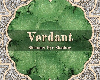 VERDANT Shimmer Eye Shadow, Vibrant Green, Gold Duochrome, Lime Green, Grass Green, Powder Eyeshadow, VEGAN Cosmetics, TAT 8-10 Biz Days