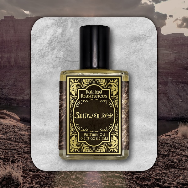 SKINWALKER Perfume Oil with Sage, Pinion Pine, Black Musk, Nagarmotha, Native American, Shapeshifter, Mythology, TAT 8-10 Biz Days