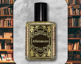 Book Lover Artisan Perfume Oil, ATHENAEUM, Wood and Aged Leather, Gifts for Graduates, Inspired by Ancient Tomes, TAT 3-5 Biz Days