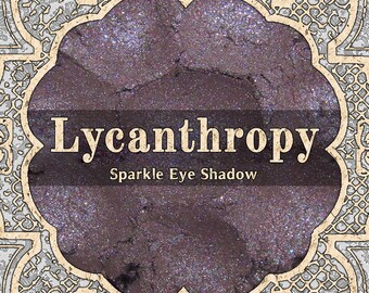 LYCANTHROPY Sparkle Eye Shadow, Deep Taupe Brown with Blue Duochrome and Silver Sparkle, Halloween Makeup, VEGAN Cosmetics, TAT 7-9 Biz Days