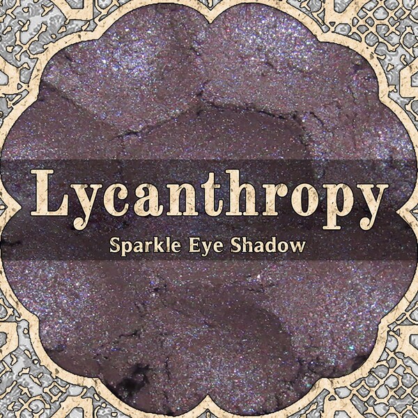 LYCANTHROPY Sparkle Eye Shadow, Deep Taupe Brown with Blue Duochrome and Silver Sparkle, Halloween Makeup, VEGAN Cosmetics, TAT 6-8 Biz Days