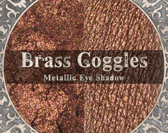 BRASS GOGGLES Eye Shadow: Metallic Bronze Brown, Steampunk Makeup,