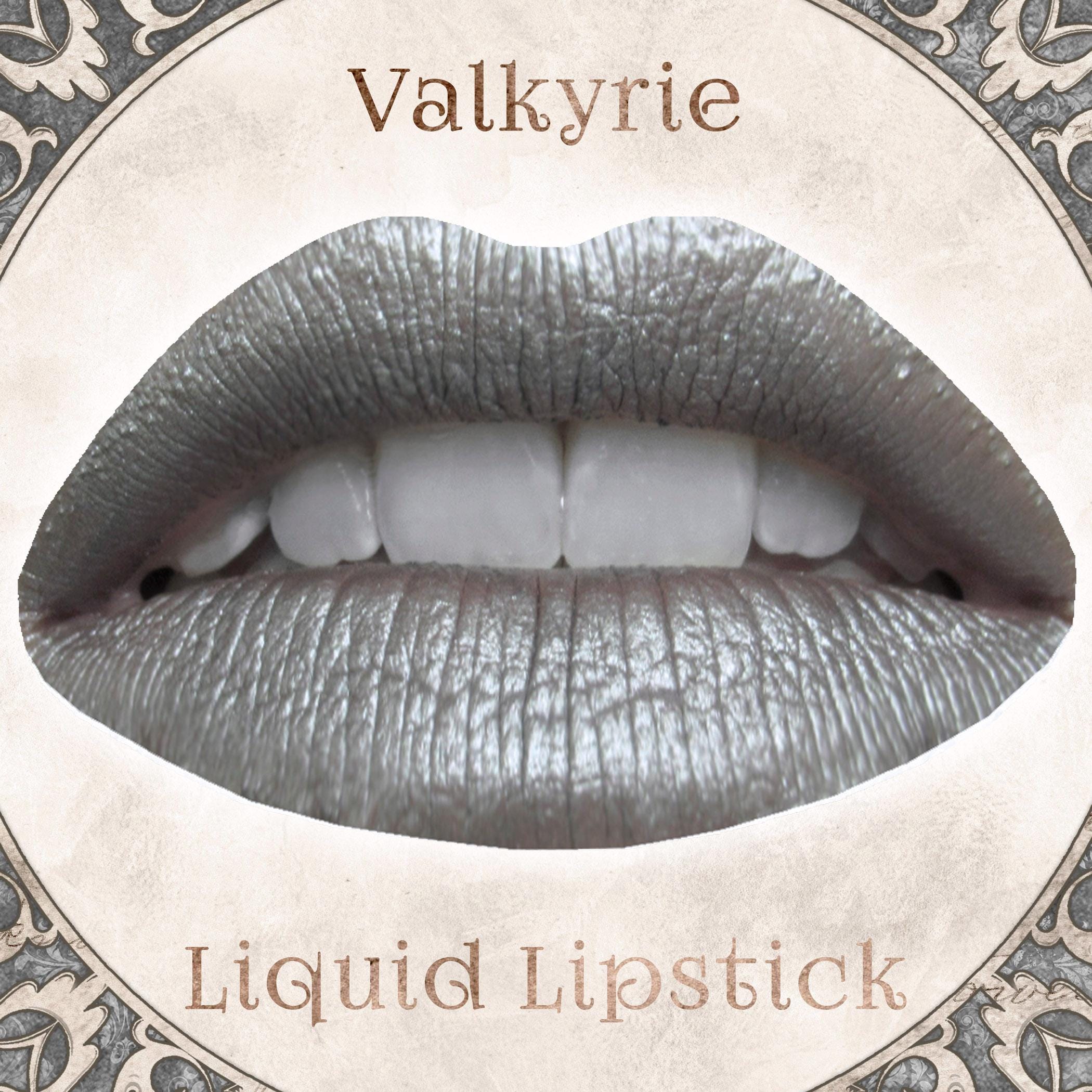 VALKYRIE Liquid Lipstick: Metallic Silver, Vegan Cosmetics,