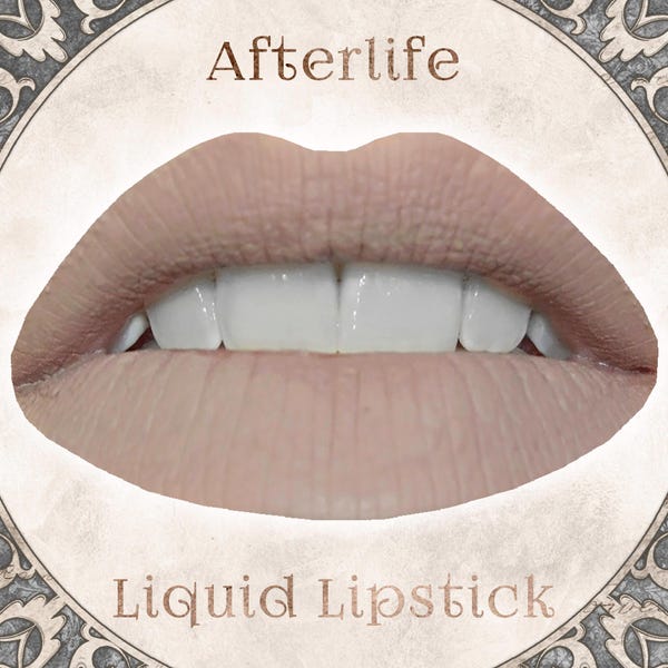 AFTERLIFE Flüssiger Lippenstift: Matte Hellgrau Beige, Vegan Beauty,