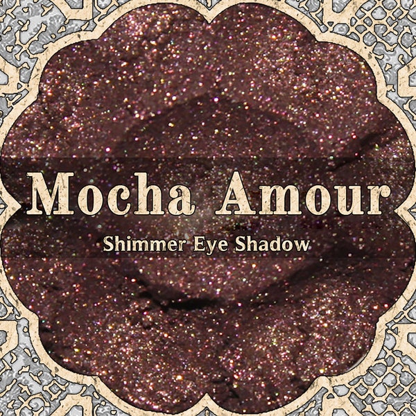 MOCHA AMOUR Eye Shadow, Shimmer Rose Brown, Loose Powder Eyeshadow, Mineral Makeup, Vegan Cosmetics, TAT 6-8 Biz Days