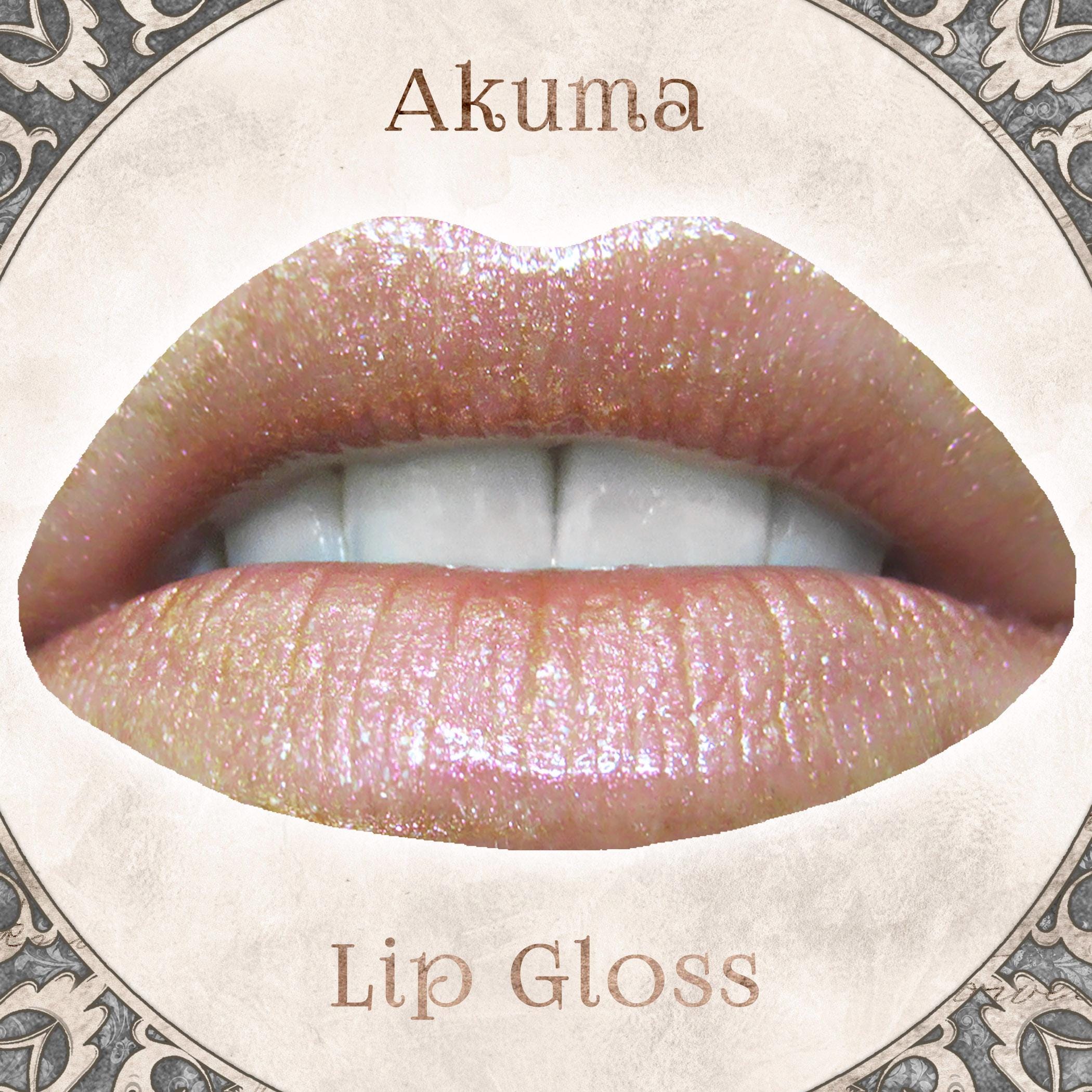 AKUMA Lip Gloss: Shimmer Copper Rose w/ Gold Sparkle, Vegan,