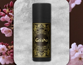 GEISHA Solid Perfume, Green Tea, Magnolia, White Lotus, Soft Musk, Jasmine Sambac, Powder, Vegan Perfume Balm, Japanese, TAT 7-9 Biz Days