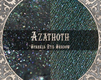 Sombra de ojos AZATHOTH: Verde azulado oscuro con destellos azules, HP Lovecraft,