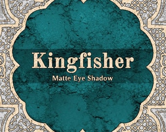 KINGFISHER Matte Eye Shadow, Vibrant Turquoise, Dark Turquoise, Loose Powder Eyeshadow, Cosmetic Pigment, VEGAN Makeup, TAT 6-8 Biz Days