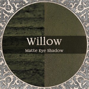 WILLOW Eye Shadow: Matte Deep Olive Green, Vegan Cosmetics,