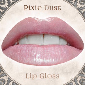 PIXIE DUST Lip Gloss: Pastel Pink, Iridescent Glitter, Vegan Beauty, TAT 4-5 Biz Days