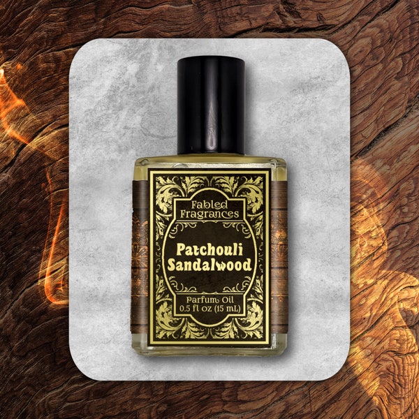 PATCHOULI SANDALWOOD Perfume Oil with Light Patchouli, Dark Patchouli, East Indian Sandalwood, Amyris, Bohemian Hippie, TAT 6-8 Biz Days