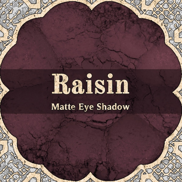 RAISIN Matte Eye Shadow, Deep Mauve Brown, Dark Rosewood, Goth Makeup, Loose Powder Cosmetic Pigment, VEGAN Cosmetics, TAT 6-8 Biz Days