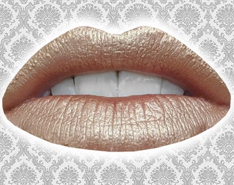 CHUPACABRA Liquid Lipstick, Metallic Gold Beige, Copper Sparkle, Beige Lipstick, Metallic Lipstick, Vegan Matte Lipstick, TAT 2-3 Weeks