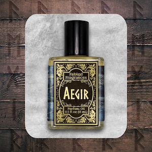 Norse Viking Perfume Oil for Men, AEGIR, Sweet Resin and Wood Fragrance, Nordic Mythology, Gender Neutral Scent, TAT 3-5 Biz Days