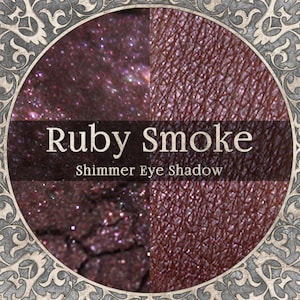 RUBY SMOKE Schimmer Lidschatten, dunkles Rauchrot, dunkles Edelstein Rubin, Kastanienrot, lose Puder-Lidschatten, Veganes Make-up, TAT 3-5 Biz Tage