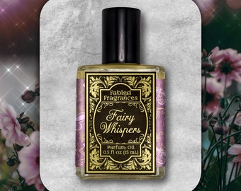 FAIRY WHISPERS Perfume Oil with Raspberry, Pear, Frangipani, Powder, Forget Me Not, Neroli, Vanilla, Fantasy Fragrance, TAT 6-8 Biz Days