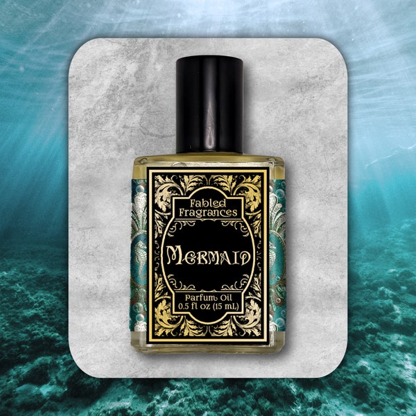 MERMAID Perfume Oil with Coconut, Peach, Fresh Water, Cypress, Ocean Water, Ambergris, Myrrh, Fantasy Perfume, TAT 6-8 Biz Days