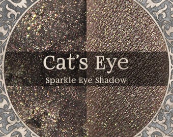CAT'S EYE Eye Shadow: Dark Brown w/ Gold Iridescent Sparkle,