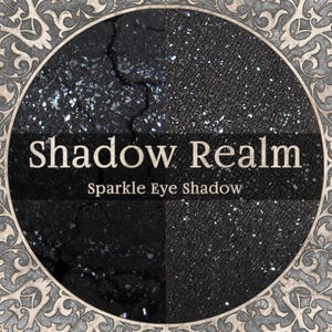 Jet Black Sparkle Eye Shadow, SHADOW REALM, Silver Glitter, Spooky Halloween Beauty Gift, Goth Cosmetics, Vegan Makeup, TAT 3-5 Biz Days