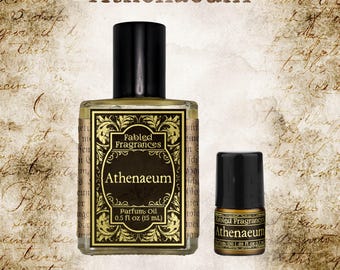 ATHENAEUM Perfume Oil, Aged Leather & Cedarwood, Book Lover Gift, Vegan Fragrance