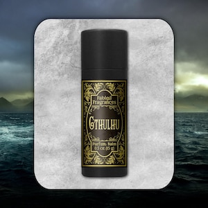 Clean Forest Scent Solid Perfume for Him, CTHULHU, Katrafay and Verbena with Guaiac Wood, Lovecraft Horror Inspired, TAT 3-5 Biz Days