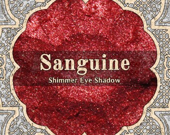 SANGUINE Shimmer Eyeshadow, True Red Eye Shadow, Shimmer Red, Loose Powder Eyeshadow, VEGAN Cosmetics, TAT 6-8 Biz Days