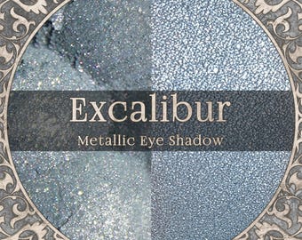 EXCALIBUR Eye Shadow: Metallic Pastel Blue, Vegan Loose Powder,
