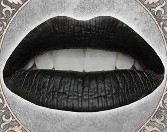 Jet Black Matte Liquid Lipstick, KALI, Gothic Makeup, Gifts for Witches, Death Goddess, Cruelty Free and Vegan Cosmetics, TAT 3-5 Biz Days