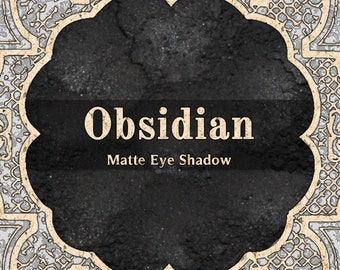 OBSIDIAN Matte Eye Shadow, Jet Black, Deep Black, Matte Black, Loose Powder Eyeshadow, Cosmetic Pigment, VEGAN Makeup, TAT 6-8 Biz Days