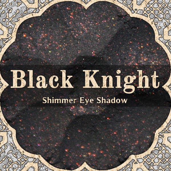 BLACK KNIGHT Shimmer Eye Shadow, Charcoal Black, Red Duochrome Highlight, Loose Powder Eyeshadow, Vegan Cosmetics, TAT 6-8 Biz Days