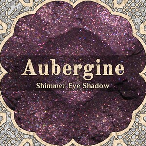 AUBERGINE Shimmer Eyeshadow: Samples or Jars, Deep Purple Pink, Loose Powder Eyeshadow, VEGAN Cosmetics, TAT 6-8 Biz Days