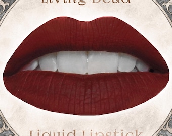 Blood Red Matte Liquid Lipstick, LIVING DEAD, Horror Lover, Cruelty Free and Vegan Makeup