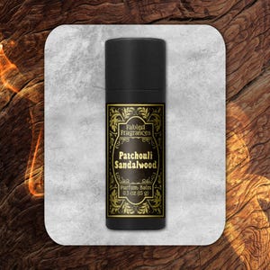 PATCHOULI SANDALWOOD Solid Perfume with Light Patchouli, Dark Patchouli, East Indian Sandalwood, Amyris, Vegan Perfume, TAT 3-5 Biz Days