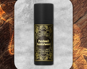 PATCHOULI SANDALWOOD Solid Perfume: Earthy Wood Vegan Scent, TAT 5-6 Biz Days