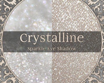 CRYSTALLINE Eye Shadow: Sparkly White & Silver, Vegan Cosmetics,