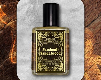 Earthy Wood Perfume Oil, PATCHOULI SANDALWOOD, Bohemian Hippie Scent Blend, Gender Neutral Fragrance Gift, TAT 3-5 Biz Days